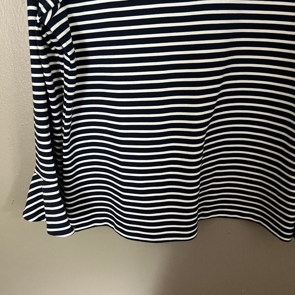 DRAPER JAMES Navy Blue Sadler Stripe Long Sleeve Top Size Medium casual - Picture 3 of 7